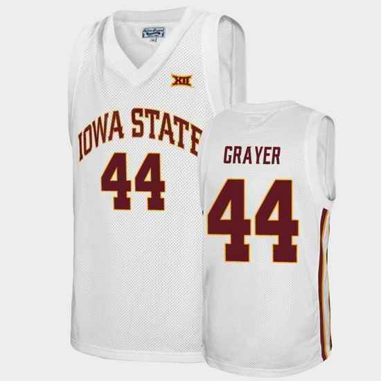 Men Iowa State Cyclones Jeff Grayer Alumni White College Basketball Jersey